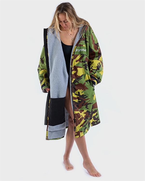 Dryrobe Advance Long Sleeve - Remix - Camouflage Grey Green